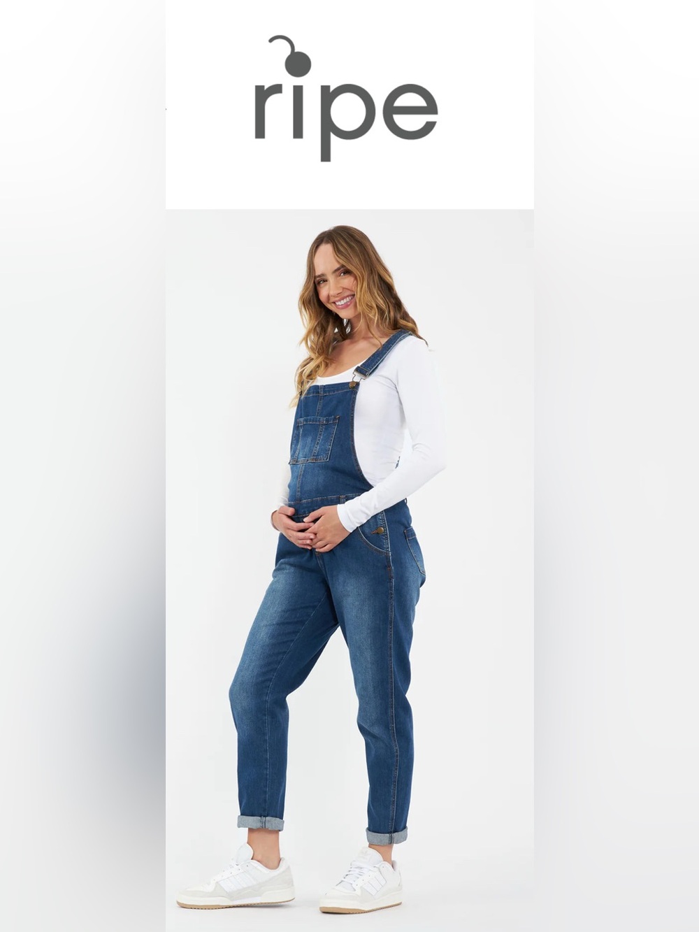 Ripe Maternity Blue Denim Women's Overalls Jeans - Small EUC
